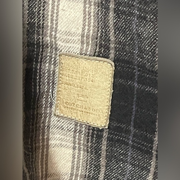 Scotch & Soda Men's XXL Black & Grey Long Sleeve Flannel Button Down Shirt - Picture 5 of 5